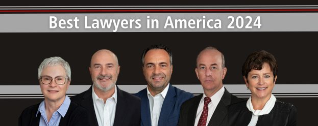 image of 5 beier howlett attorneys named best lawyers in america 2024. three men and two women attorneys